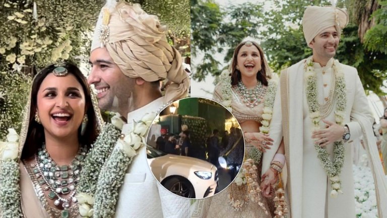 Parineeti Chopra receives a warm welcome at husband Raghav Chadha’s residence