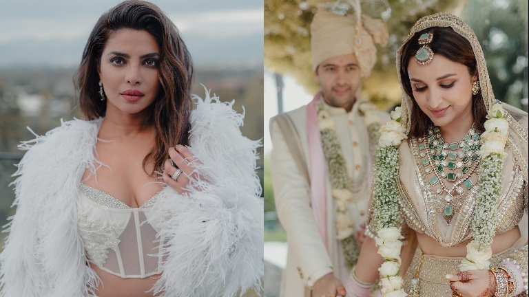 Priyanka Chopra blesses the newly married Parineeti Chopra and Raghav Chadha