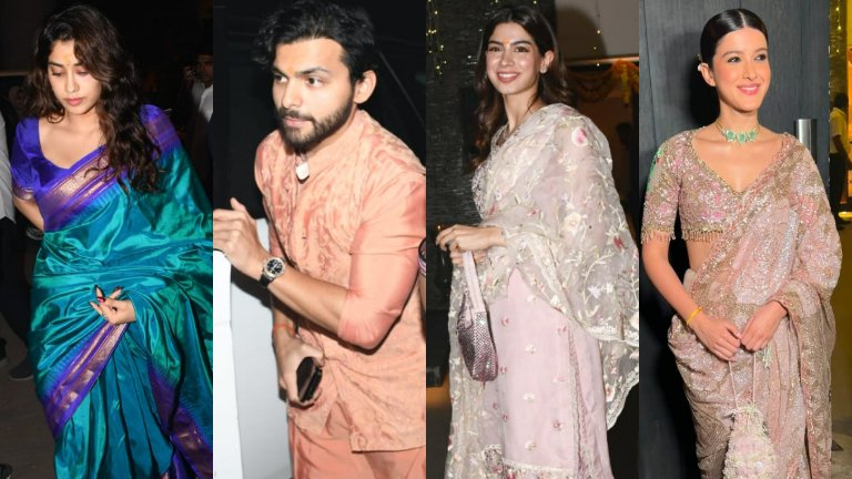 Janhvi Kapoor, Khushi Kapoor, Shanaya attend Anil Kapoor’s Diwali bash