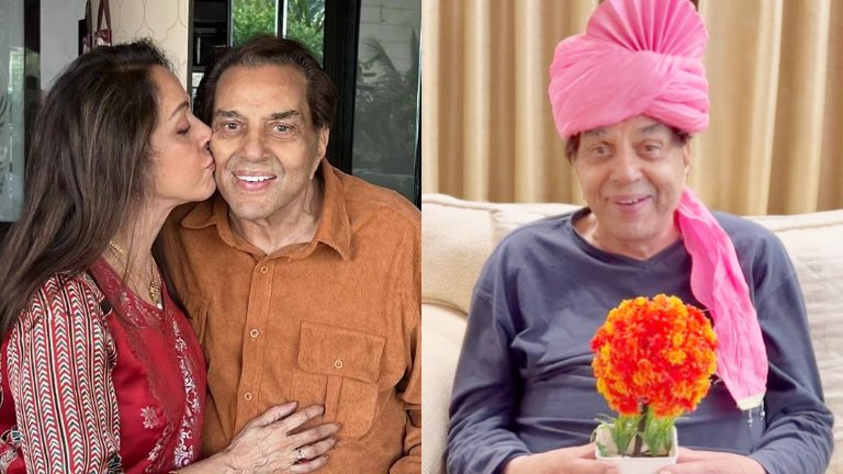 Dharmendra gets a kiss from wife Hema Malini, veteran actor thanks fans for making his 88th birthday special