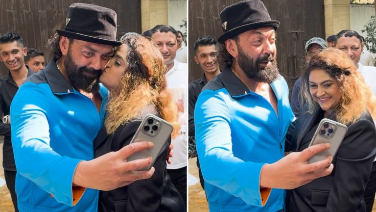 Bobby Deol gets uncomfortable after a female fan kisses him