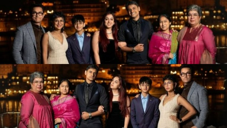 Ira Khan and Nupur Shikhare pose for perfect family pics with Aamir Khan, Reena Dutta, Kiran Rao, and Azad Rao in Udaipur