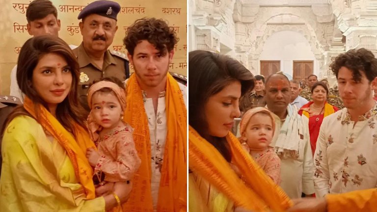 Priyanka Chopra visits Ram Mandir with daughter Malti and husband Nick Jonas, but here’s why fans are gushing over jiju- WATCH