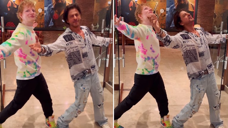Shah Rukh Khan teaching Ed Sheeran his signature pose is the best thing you will EVER see on the internet- WATCH