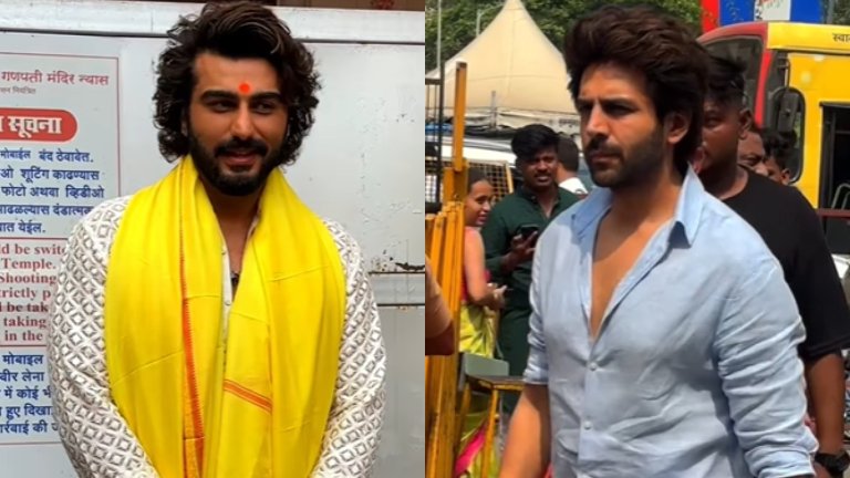 Arjun Kapoor & Kartik Aaryan seek blessing at Siddhivinayak Temple