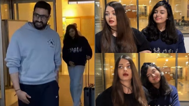 Abhishek Bachchan-Aishwarya Rai Bachchan spotted with Aaradhya Bachchan