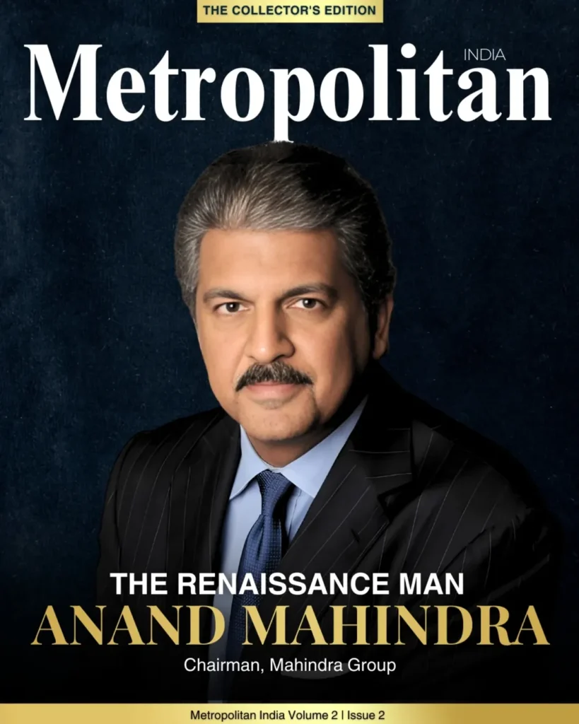 Metropolitan India collector cover featuring Anand Mahindra with the headline The Renaissance Man.